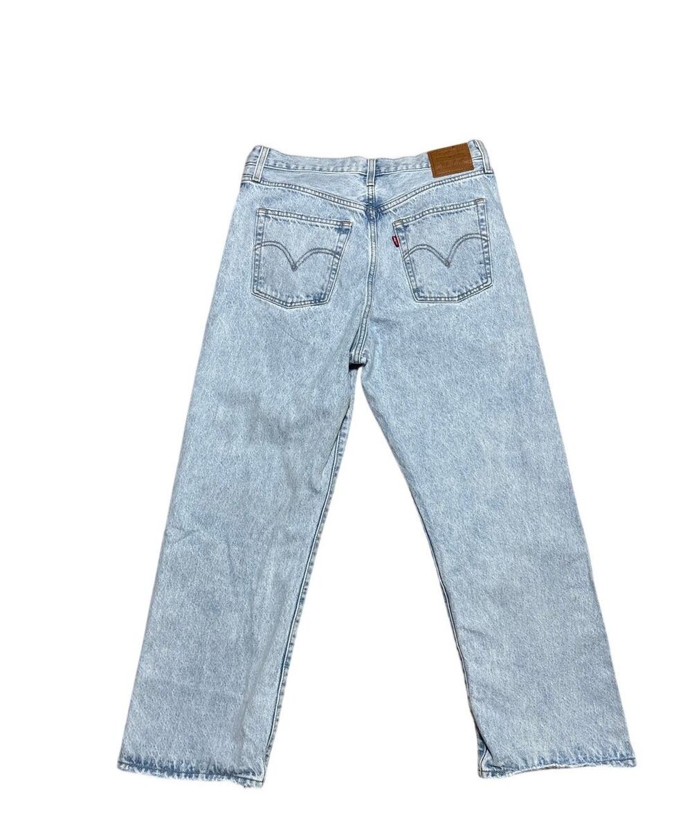Levis Ribcage Straight Ankle Jeans 31 Light Wash Raw Hem 2021